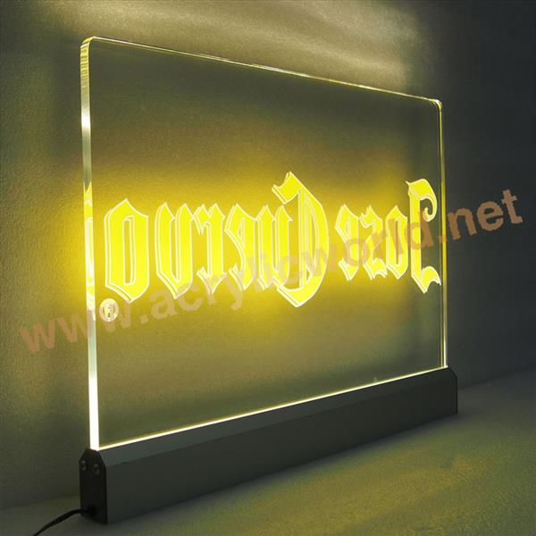 acrylic led edge-lit sign with RGB base